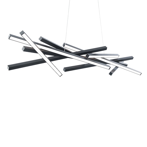 Dweled Parallax 55in LED Linear Pendant 3000K in Black PD-731 - main